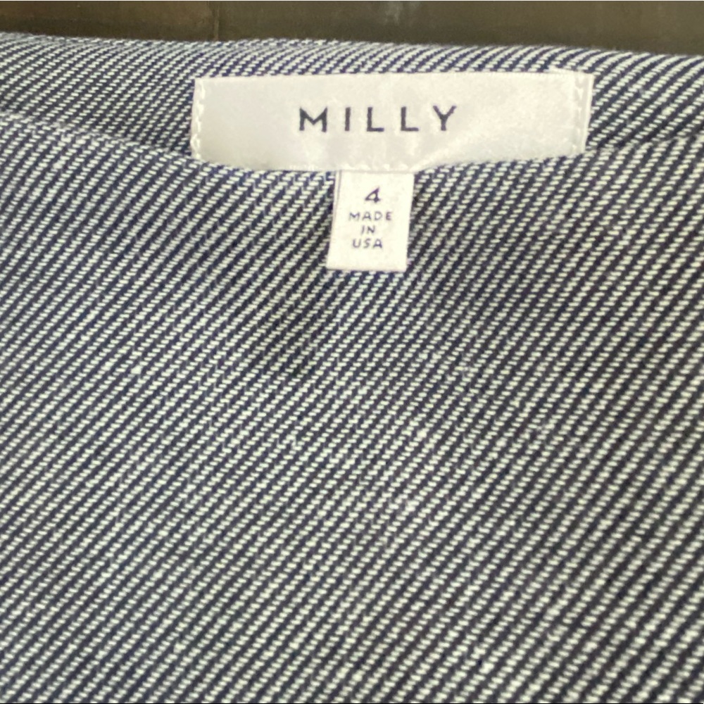 Milly dark blue and white flounce skirt